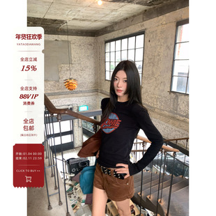 牙套大汪【冬日灰巧】过冬硬通货*敲级好穿的撞色图案印花圆领T