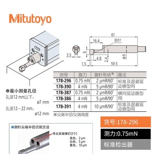 日本三丰粗糙度仪检出器178-296 390 384 385光洁度仪测针探头
