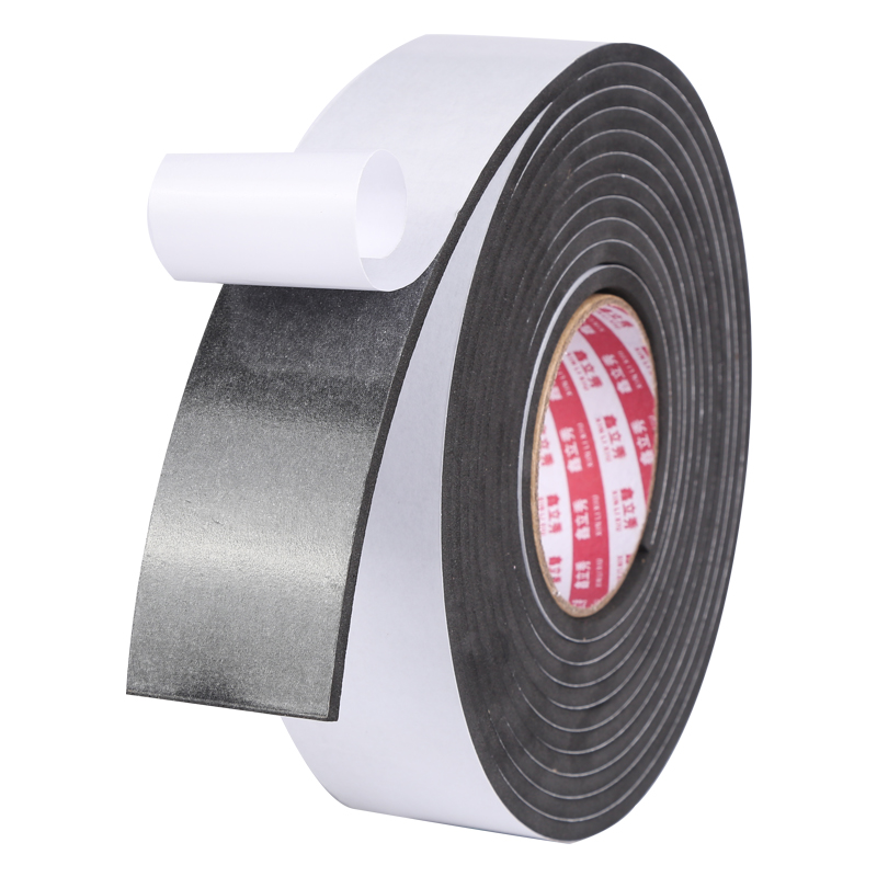 黑色泡绵单面门窗密封条防风防水门缝隔音门底海绵条自粘窗户胶条