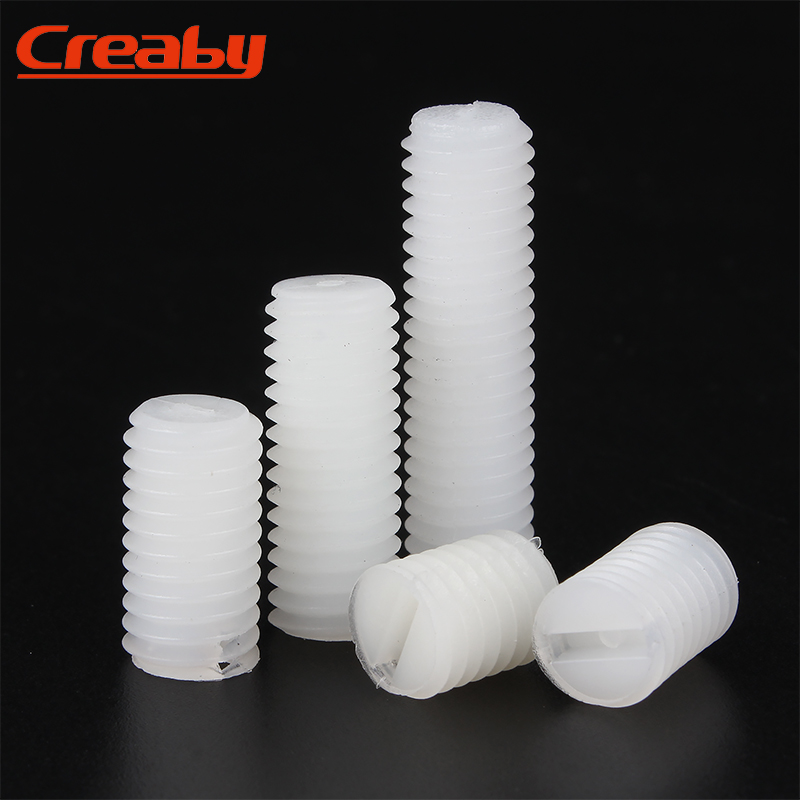 塑料无头螺丝钉尼龙一字紧定螺钉机米顶丝平端基米螺丝RM3M4M5M6M