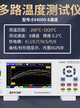 意力EX6000多路温度测试仪8~64通道巡检仪温度记录仪多路采集仪