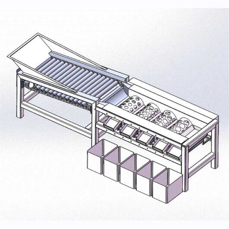 J1671-橙子滚筒式分级机设计-水果分选机【三维SW模型+cad图纸】