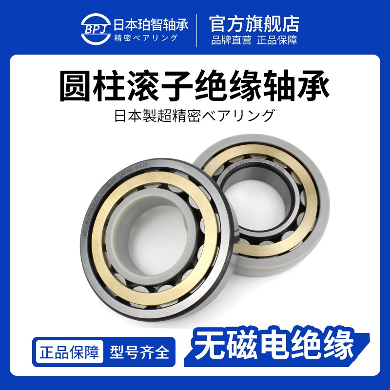BPJ日本进口轴承NU218EM短圆柱滚子轴承NU220绝缘轴承无磁耐腐蚀