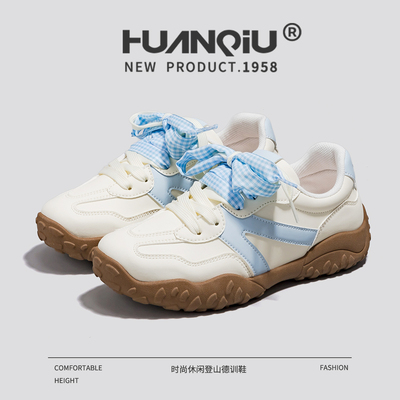 环球时尚登山德训鞋女百搭丝带系带女鞋校园芭蕾风潮流新款休闲鞋