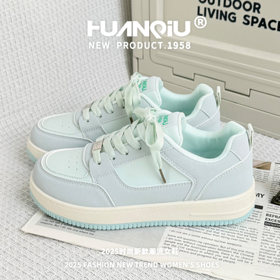 环球女鞋2025春秋厚底新款爆款天使蓝小蓝鞋增高休闲校园板鞋女