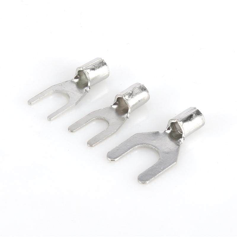 SNB3.5-4冷压接线紫铜焊接叉型裸端头高品质冷压接线鼻子