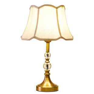 美式台灯卧室床头灯现代简约客厅可调光触摸遥控温馨水晶仿铜台灯