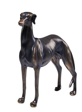 电商新款仿真动物摆件仿古铜缇灵犬模型客厅书房玄关家居装饰