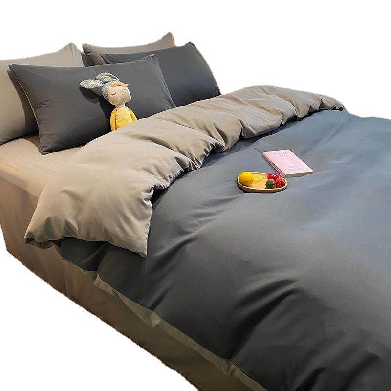 厂家纯色四件套学生宿舍单人双拼色被套被罩床上用品礼品,床上用品,学生床品套件,淘宝优惠券,粉丝福利购,淘宝优惠卷