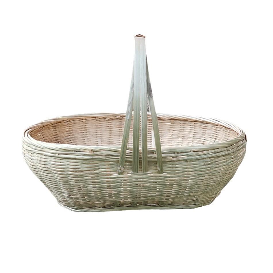 竹购编菜篮蛋子竹水篮收纳筐手提篮手工果篮鸡篮大容量F76JM8HT家