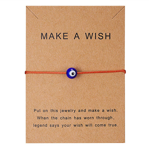 现货Rihoo Make a  Blue Evil Eye Wove Pr Card celet W
