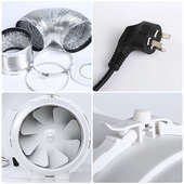 管道风机排气扇厨房换气扇卫生间排风扇家用抽油烟扇4寸5寸6寸8寸