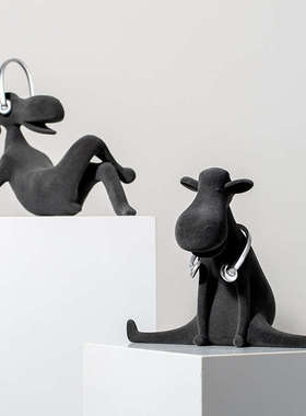 Rzone 现代简约耳机驴植绒卡通动物桌面摆件儿童房高端艺术装饰品