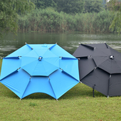 钓鱼伞大钓伞万向可调节加厚黑胶双层抗风防雨防晒落地遮阳伞渔具