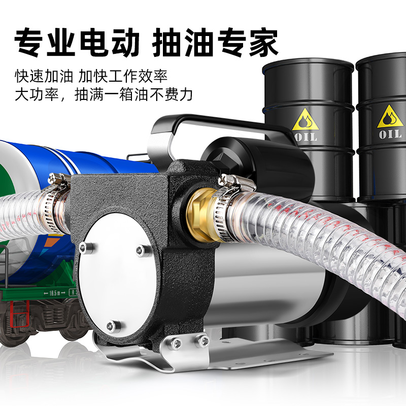 电动抽油泵12v24v通用220v柴油泵小型加油机抽油机自吸泵加油神器