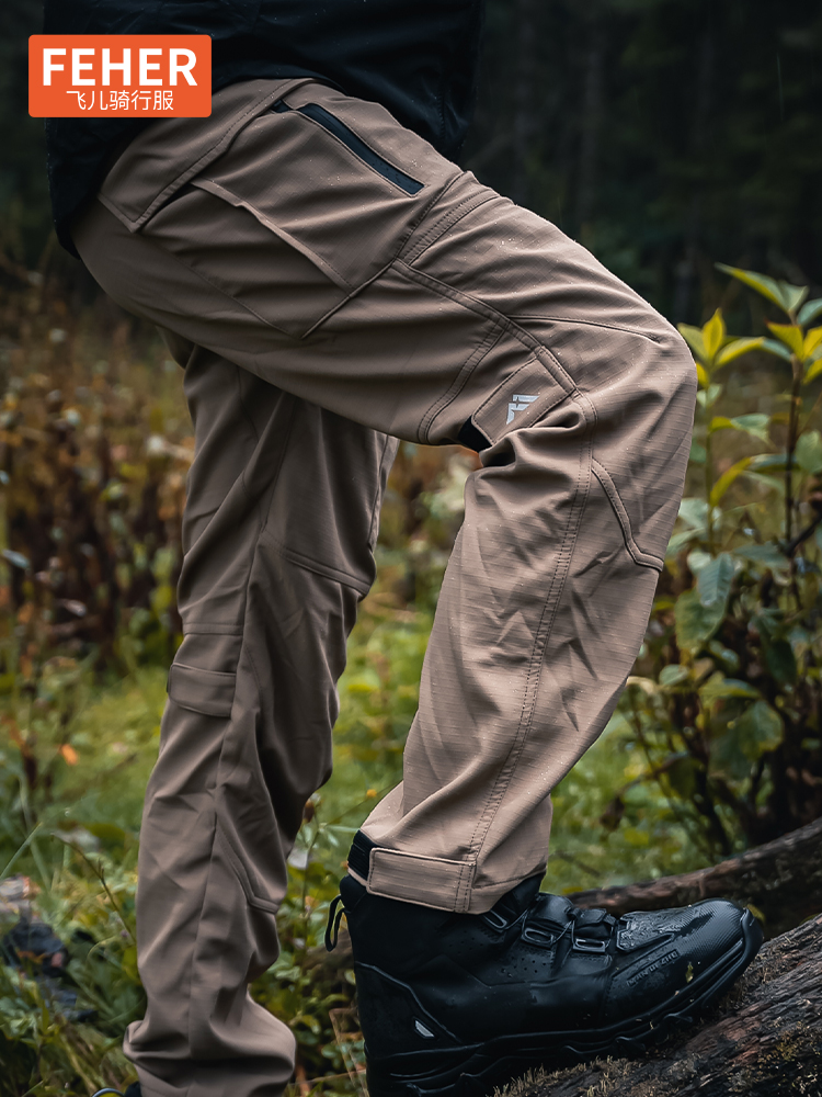 FEHER飞儿摩托车骑行裤男休闲防摔防水机车裤女CE护具工装裤大码