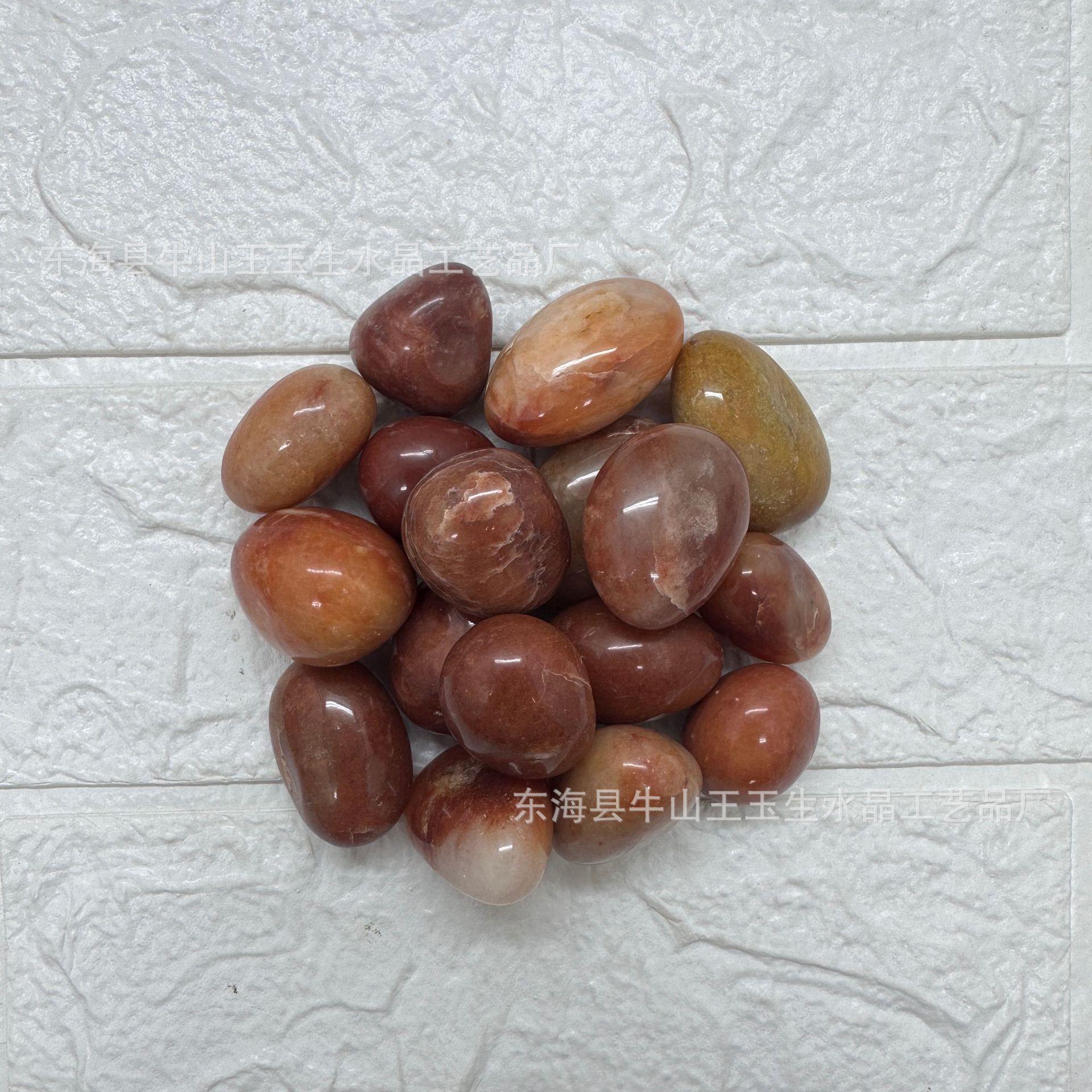 厂家供应天然金丝玉抛光摆件红金丝玉颗粒鱼缸造景花盆装饰水晶石