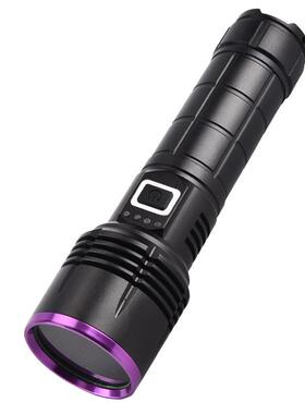 新款大功紫光紫光灯手电筒Type-C充验电65nm荧光率检测黑镜钞手电