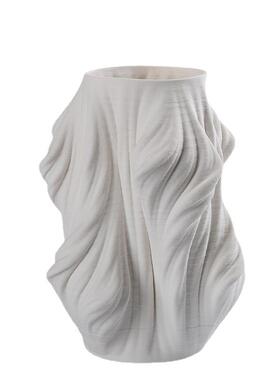 简约创意异形3打印陶瓷花瓶摆仿件现代软装样板房TYG售楼处真花D