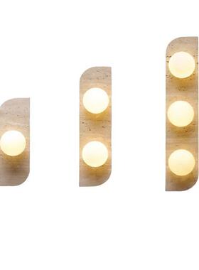 黄256洞石壁灯头高级感侘寂床日风式客厅背景墙卧风室过道装饰氛