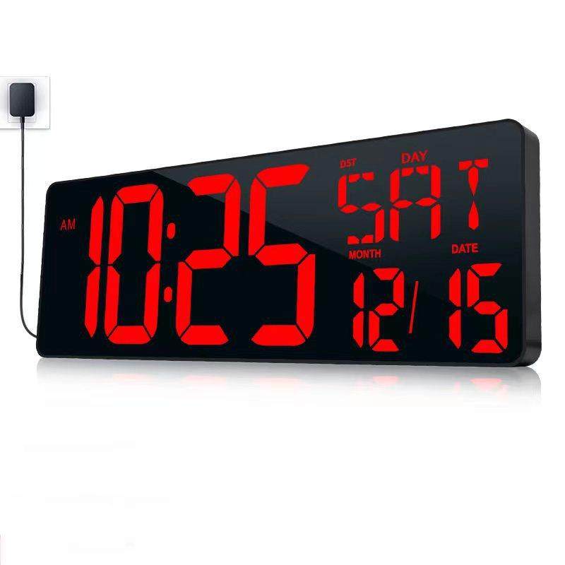 厂家热卖42CM16.5in大屏幕万年历温度三位星期显示LED多功能钟