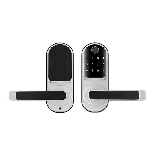 外贸免开孔室内木门单舌智能锁指纹app通通锁民宿家用电子锁