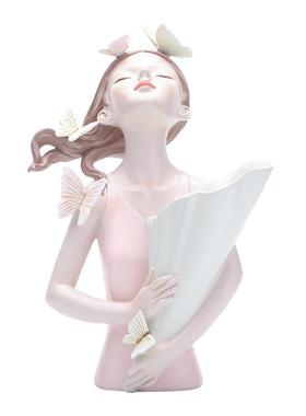 北欧蝴蝶女孩花瓶树脂工艺品创意家居桌面软装装饰品轻奢花盆摆件