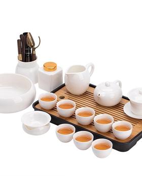 羊具脂办玉整套功夫茶套泡组家用泡茶工具盖碗茶壶茶杯公DW-GFCJ