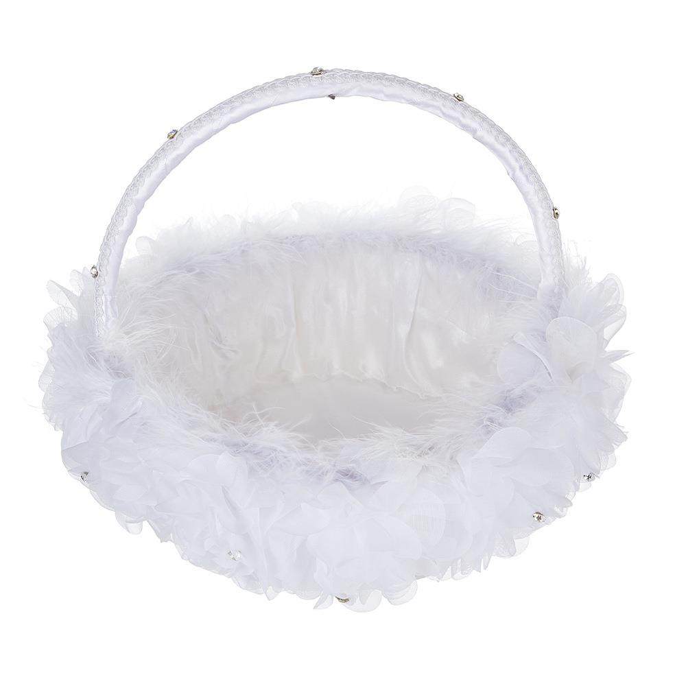 式婚礼花童篮子热销西白色HL-5619羽毛花手提篮女结婚孩花瓣篮,节庆用品/礼品,陪嫁用品套装,淘宝优惠券,粉丝福利购,淘宝优惠卷