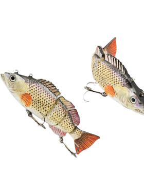 泳可充电多节鱼绿色动LED发光仿硬饵游F4J12鱼饵螺旋桨自动游电真