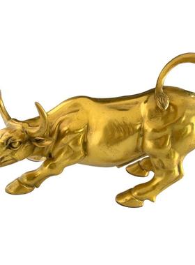 源头铜牛摆件黄铜华尔街牛铜器工艺品