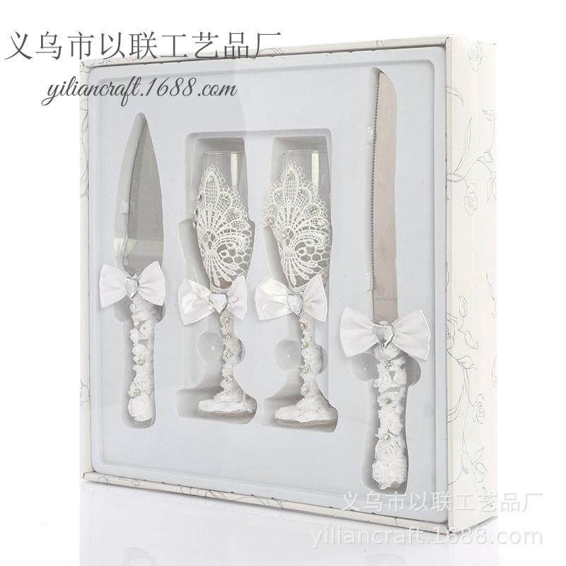 欧美婚礼新娘新郎浪漫香槟红酒杯蝴蝶结蕾丝水钻刀铲酒杯四件套,节庆用品/礼品,陪嫁用品套装,淘宝优惠券,粉丝福利购,淘宝优惠卷