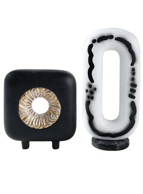 简约现代环形创意摆件雕塑装饰品样板房办公室电视柜书房家居摆设