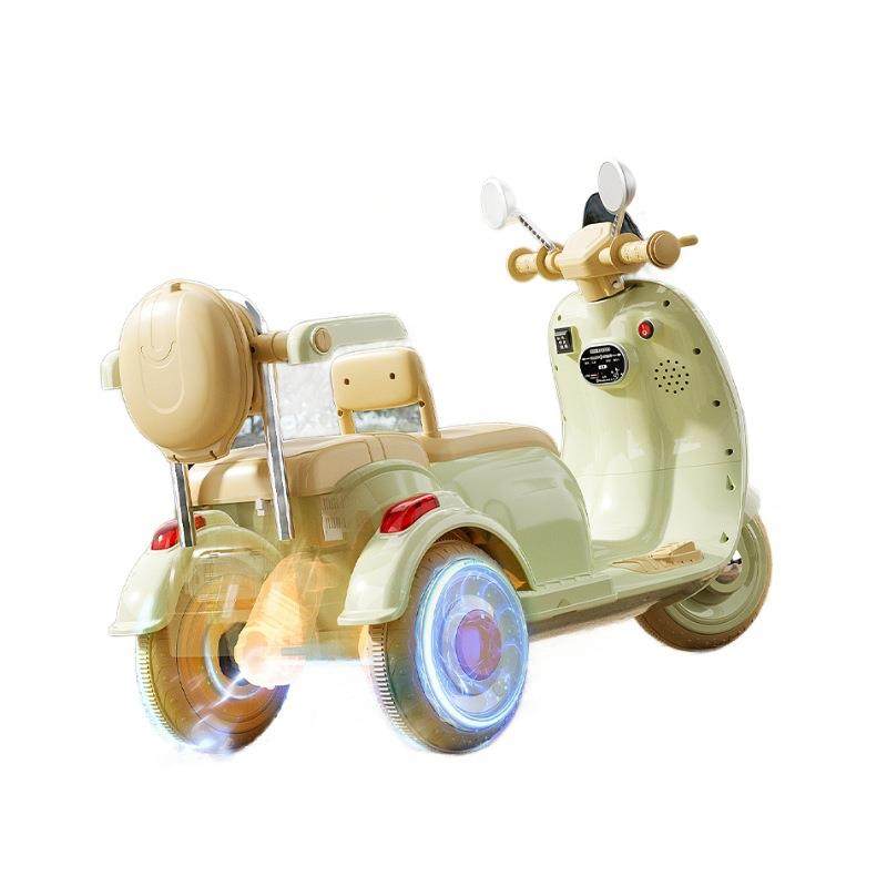 儿童电动摩托车三轮车男女孩宝宝车小孩可坐人充电双人遥控玩具车
