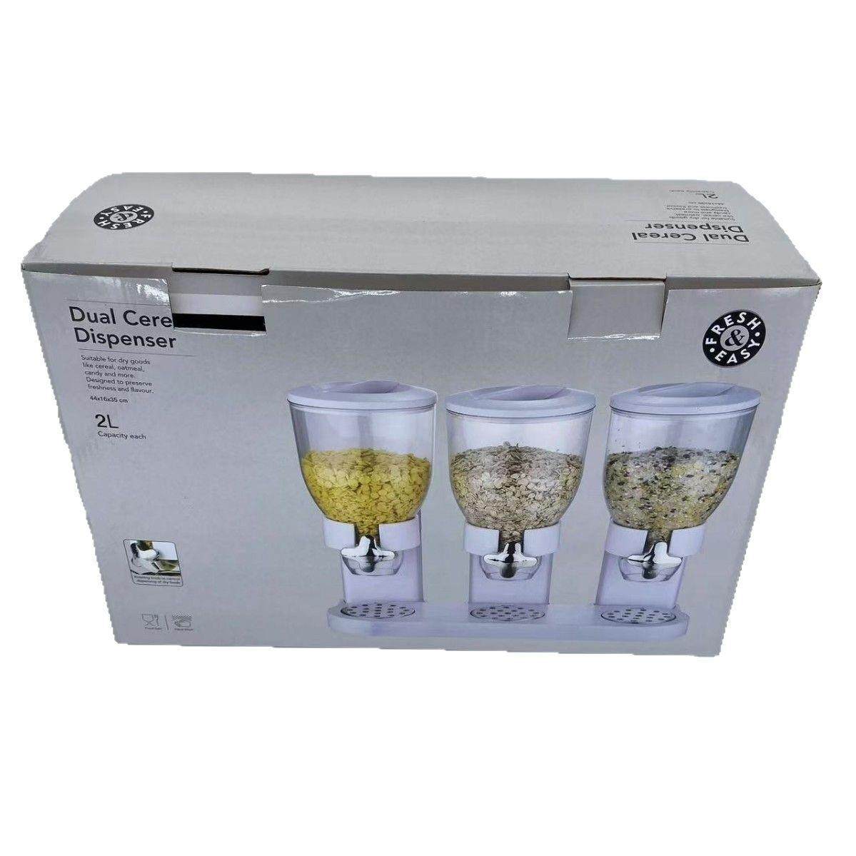 cerealdispemser三桶麦片机厨房杂粮储物罐燕麦干果零食收纳罐,家居饰品,储物罐,淘宝优惠券,粉丝福利购,淘宝优惠卷