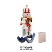 骑马新款 饰摆件木质工艺品摇马木战马胡桃兵木偶人 30CM胡桃夹子装