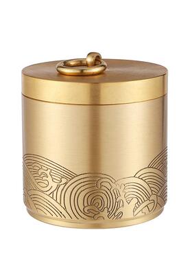 厂家黄铜带盖车载烟灰缸摆件家用耐摔创意酒店铜烟灰缸工艺品