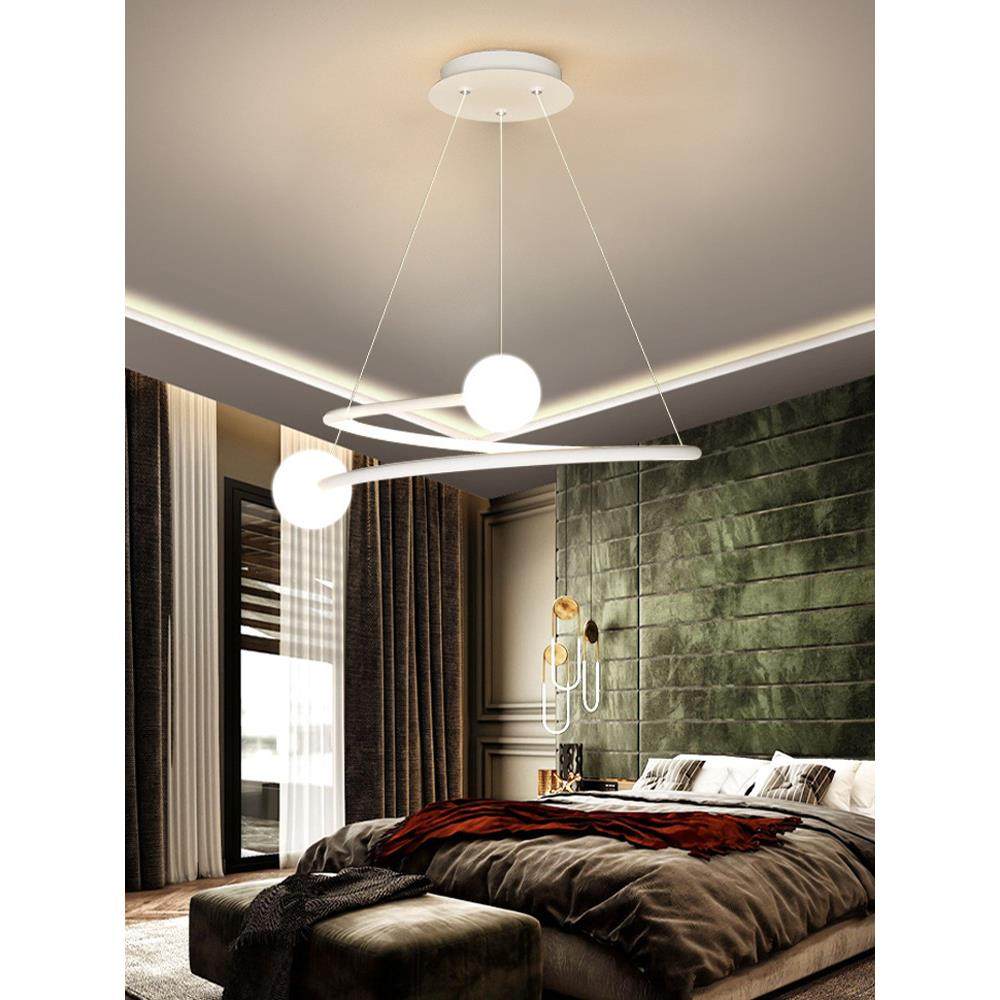 卧室戒指吊灯现代简约2025年新款主卧led大气北欧极简设计师灯具,家装灯饰光源,智能吊灯,淘宝优惠券,粉丝福利购,淘宝优惠卷