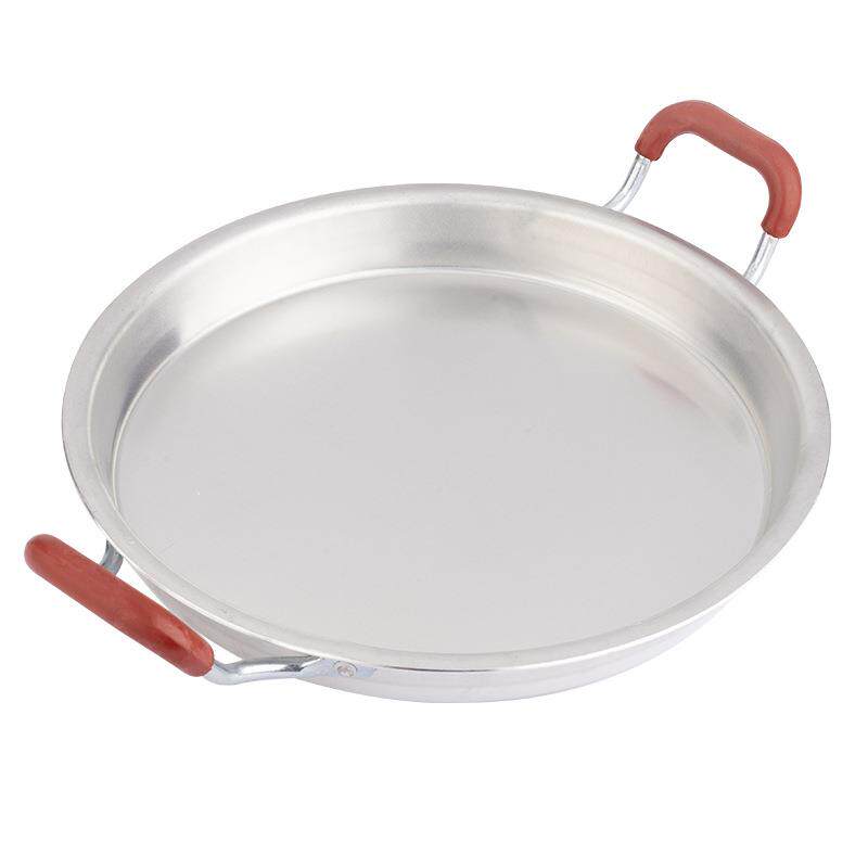 加厚铝平底锅煎锅老式家用烙饼锅不粘锅商用吕锅铝饼铛手工铸铝锅