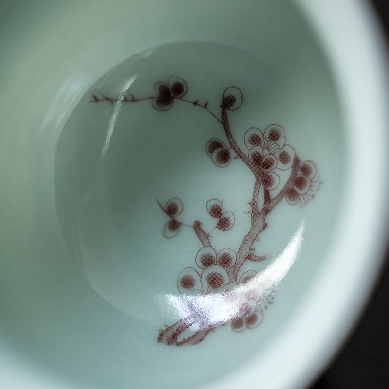 青花盖碗家用单个茶碗大号手工仿古陶瓷不烫手泡茶器功夫茶具配件