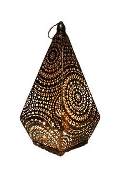 新款摩洛哥LED镂空复古铁艺风灯烛台摆件氛围家居装饰工艺品