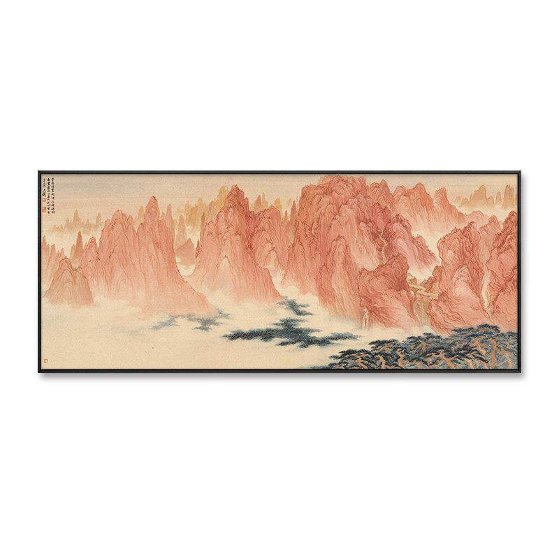 新中式档酒店山水装饰画茶室书房禅意挂画客厅沙发背景墙大气画