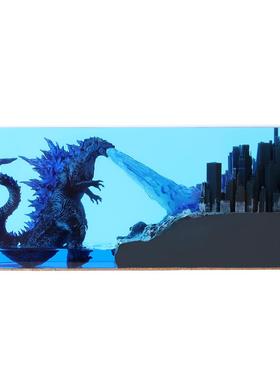 外贸创意哥斯拉城市大战系列小朋友送礼夜灯摆件环氧树脂工艺品