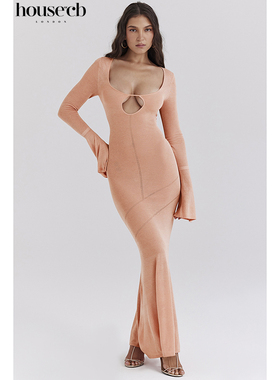 House of CB 北欧风冰糕色调金属针织超长连衣裙Sereia