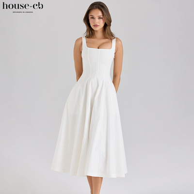 HouseofCB简洁弹力棉中长裙