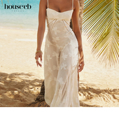 House 气质印花超长连衣裙显瘦显身材超好看Seren 新款 CB女装