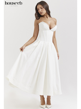 House of CB 北欧风束腰抹胸中长连衣裙Lady