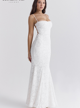 House of CB 优雅束腰晚礼服象牙白超长连衣裙Joan