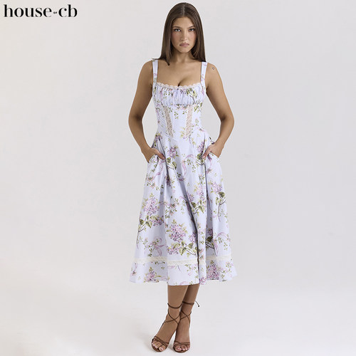 HouseofCB休闲风印花棉质裙