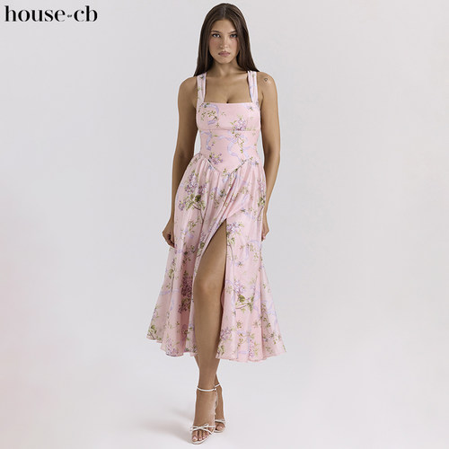 HouseofCB轻盈飘逸开衩雪纺裙